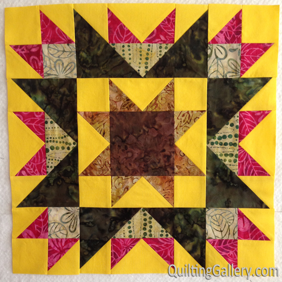 My version of this block for my Delightful Stars quilt.