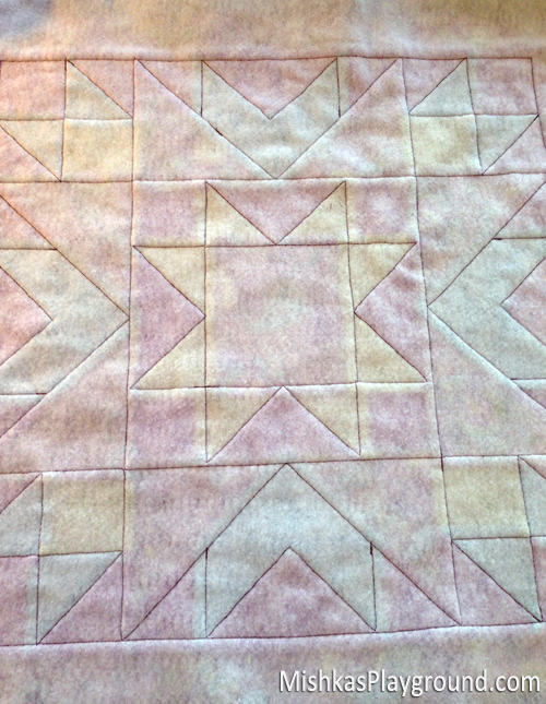 Quilted pillow top - no backing fabric, just thin batting.
